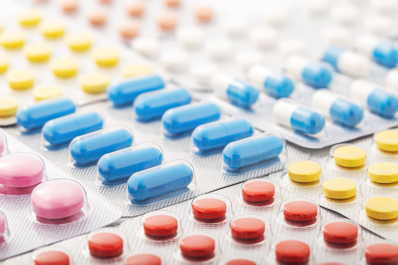 Pills in plastic package