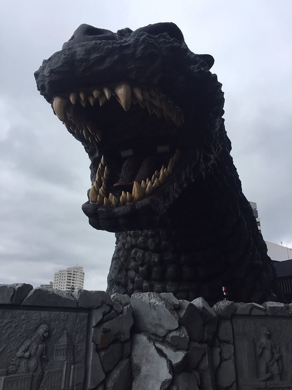 Godzilla statue at Toho cinemas