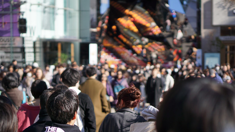 Crowded street in Harajuku