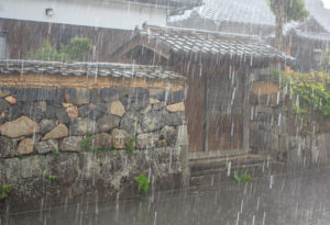 Torrential rain samurai home